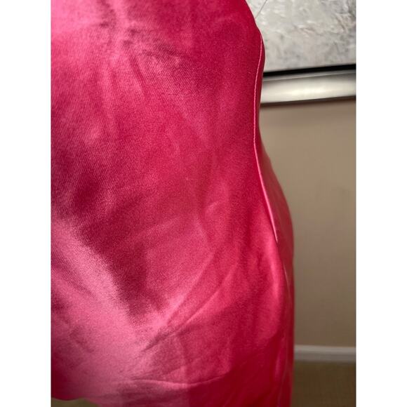 Retrofete Valeria Halterneck Open Back High Slit Maxi Dress in Candy Pink Sz L - Picture 5 of 8